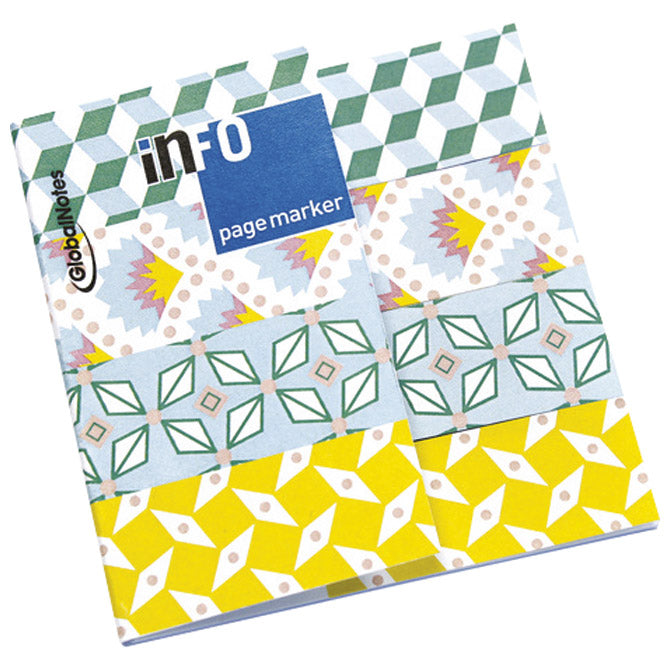 inFO Notes Paper Page Markers 18 x 70 mm “Petit Pan” Yellow/Green Sequence, 4 Pads (25 Sheets/Pad)
