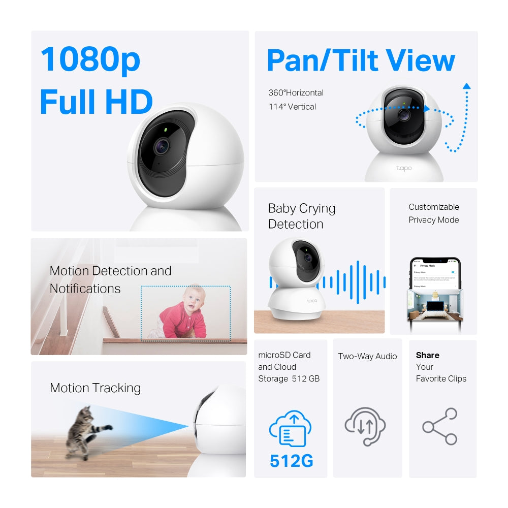 TP-Link Tapo C200 Pan/Tilt Wi-Fi Camera - Image 2 - Office R Us