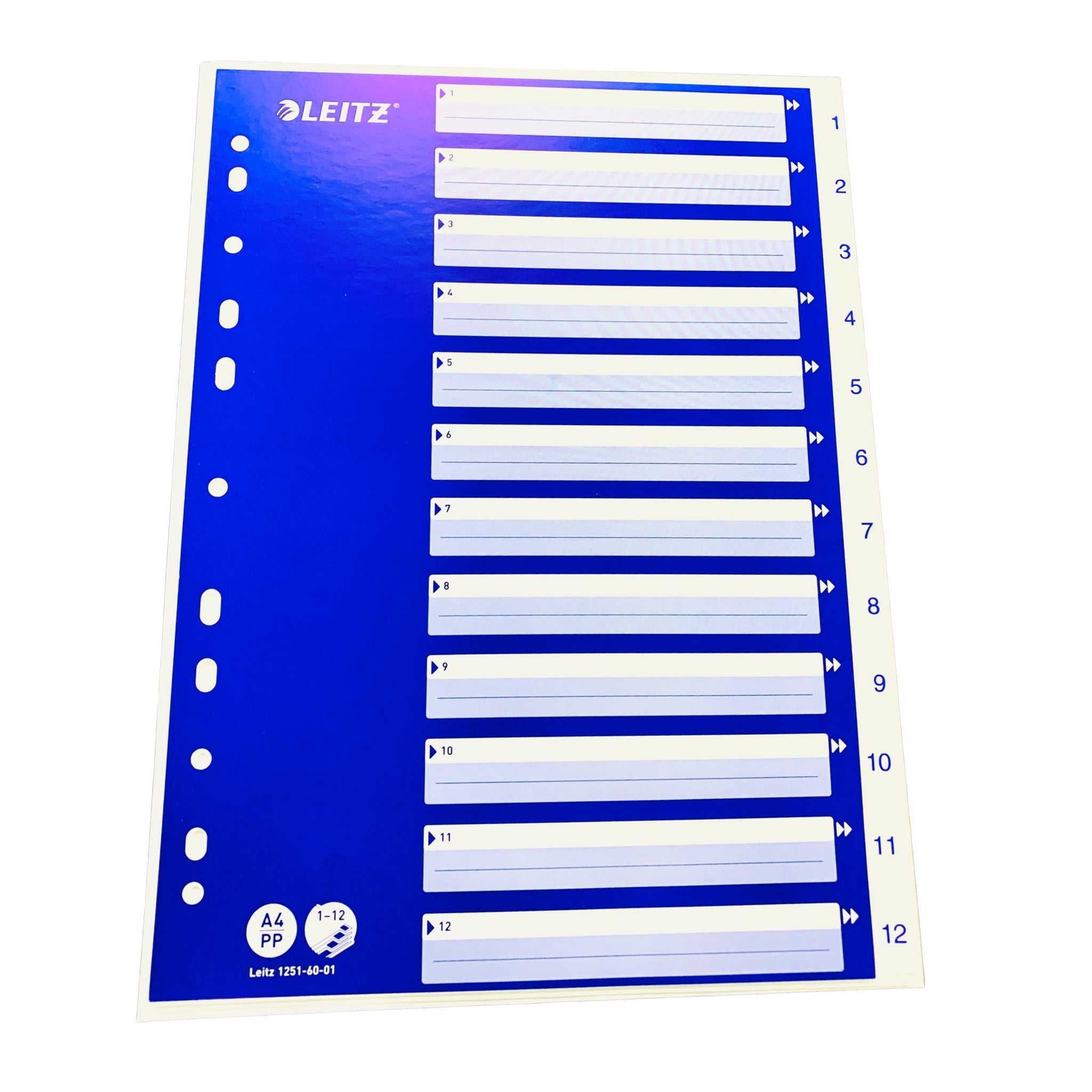 Leitz PP Index A4, White, 1–12 Tabs