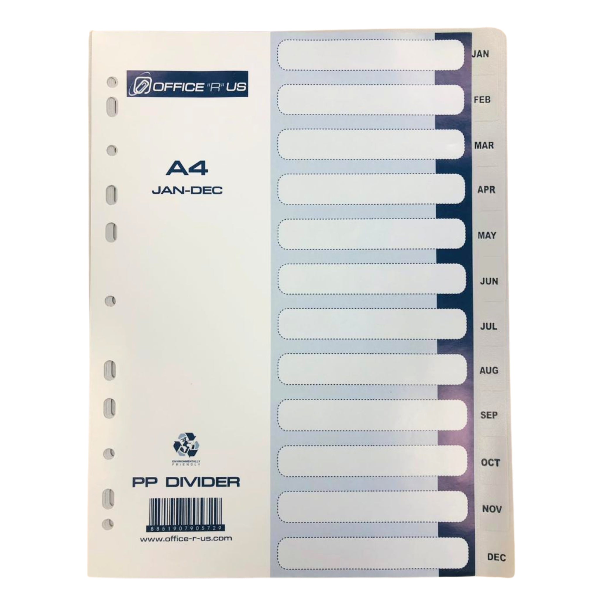 PP Divider Jan-dec Tabs Grey A4 - Office R Us Lagos