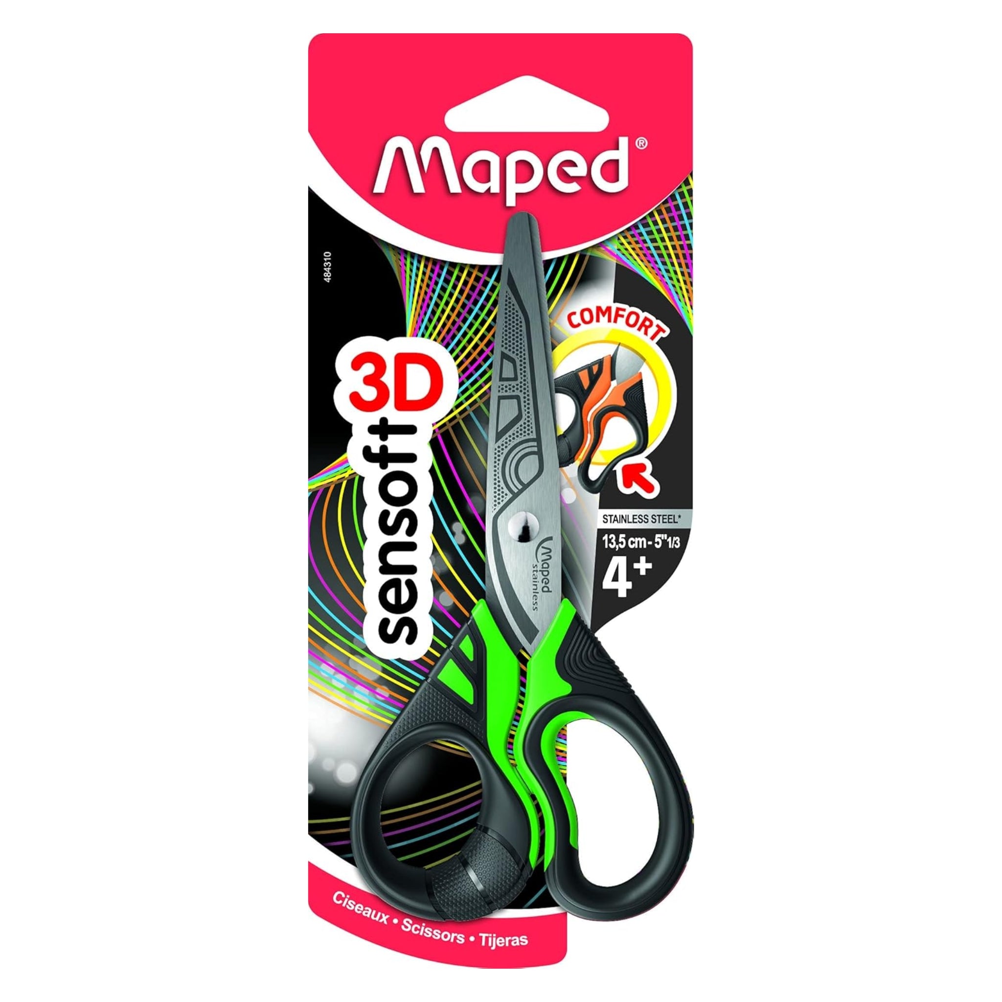 Maped Scissors Sensoft Fluo 13.5Cm Try Me