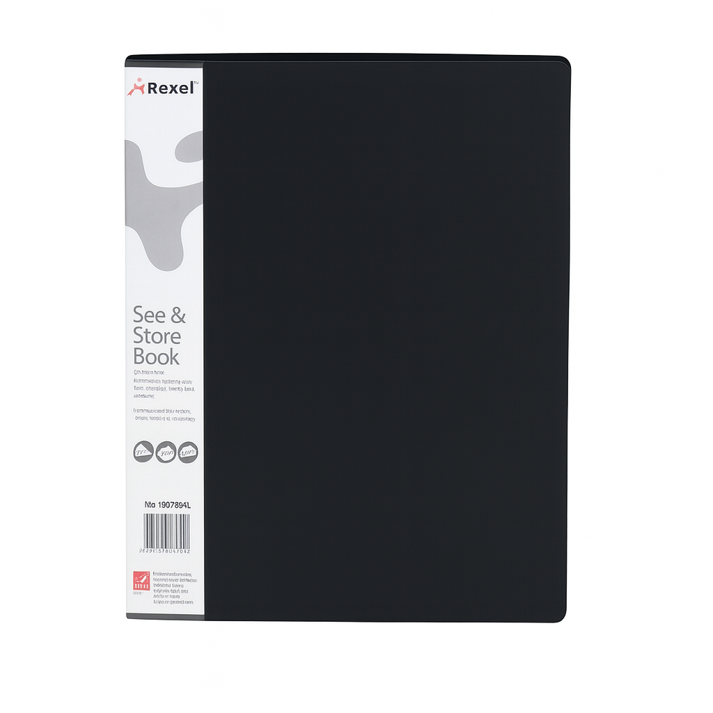 Rexel See & Store Display Book 20 Pkts – Black
