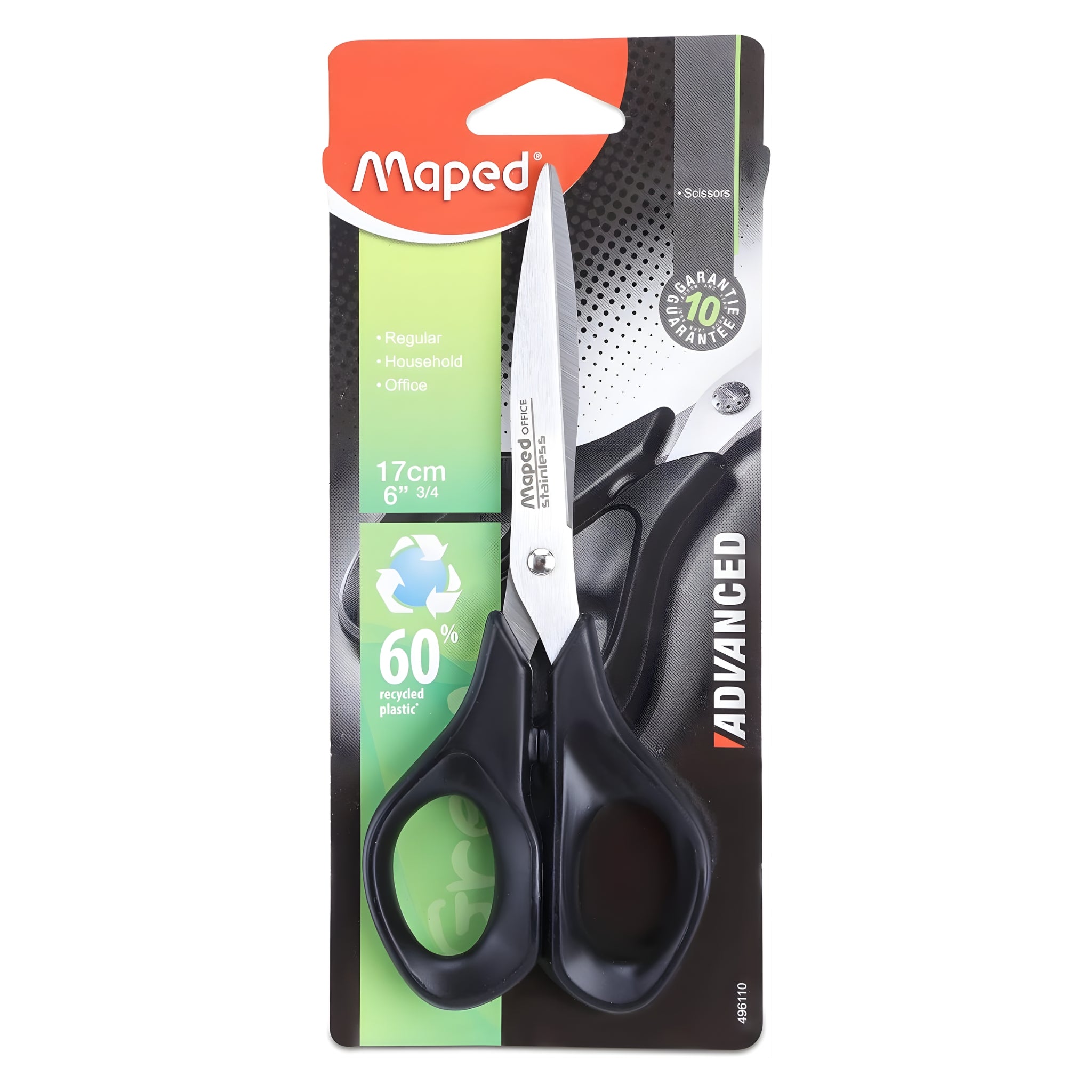 Maped Scissors Advanced Green 17Cm Sym Try Me