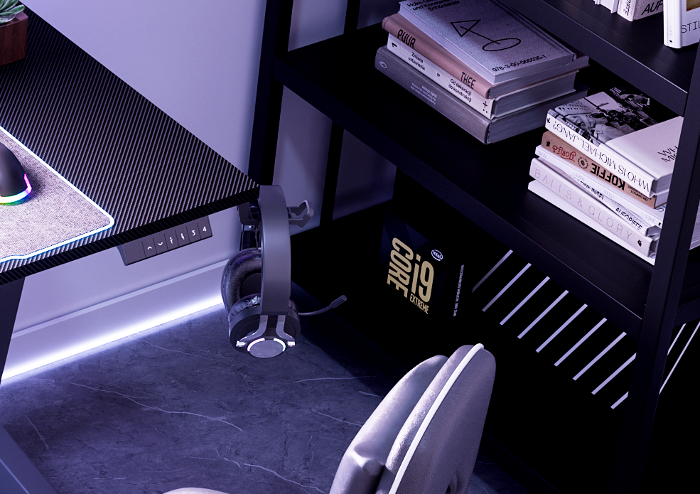 FlexiSpot Gaming Table – 1200 × 600 mm Top, Black (UK Plug)