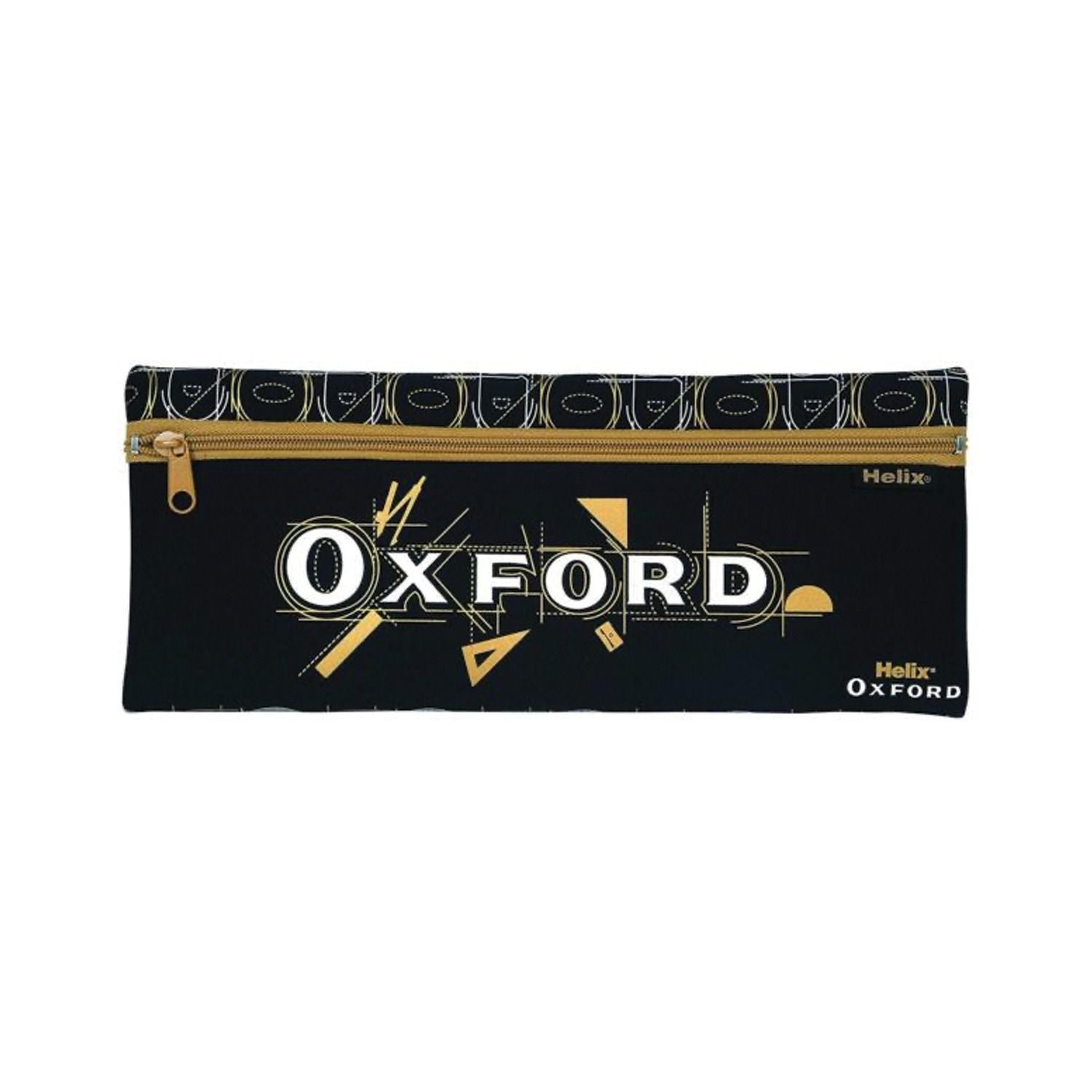 Helix Oxford Pencil Case Black 9" X 5"
