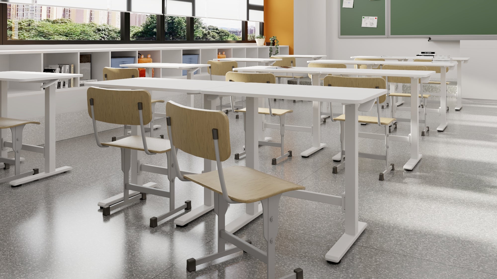 FlexiSpot Gas-Lift Adjustable Table – White PB Board (800 × 500 mm)