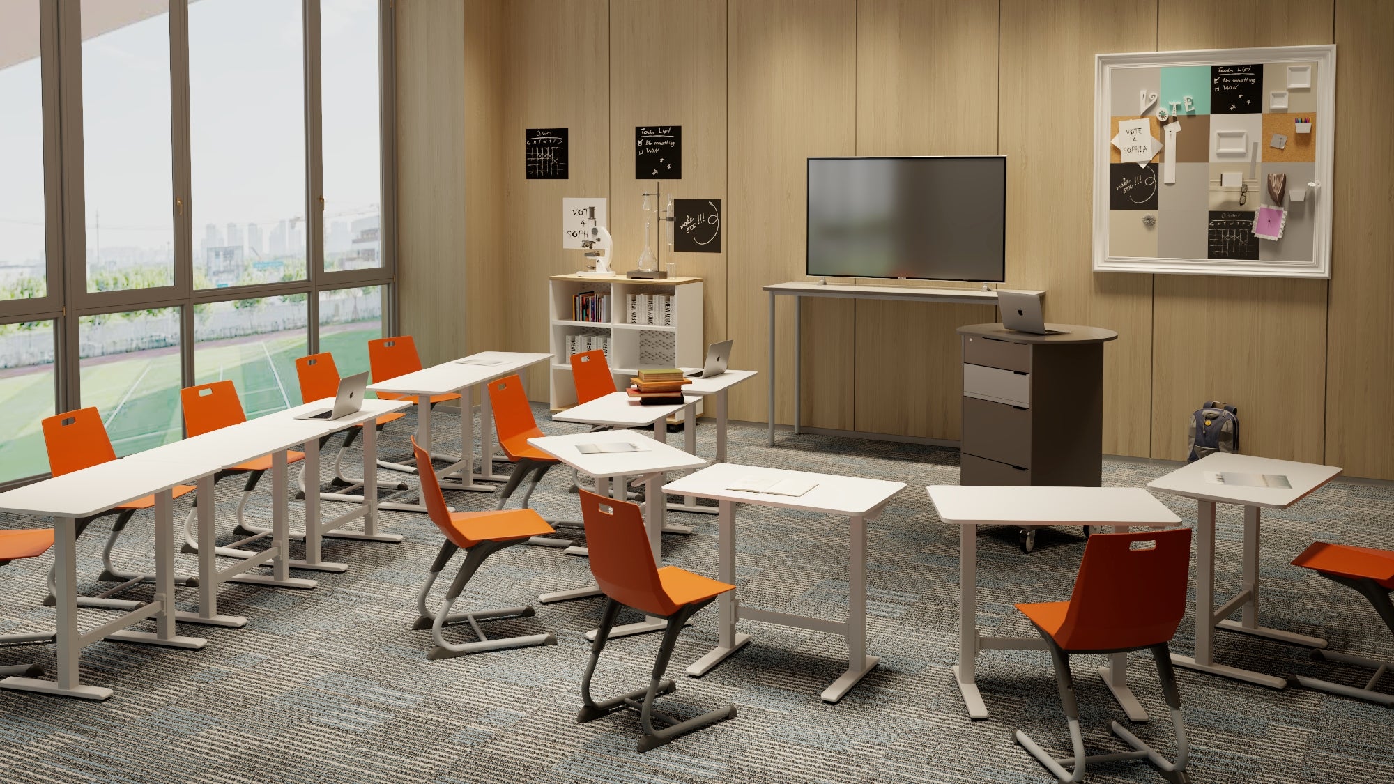 FlexiSpot Gas-Lift Adjustable Table – White PB Board (800 × 500 mm)