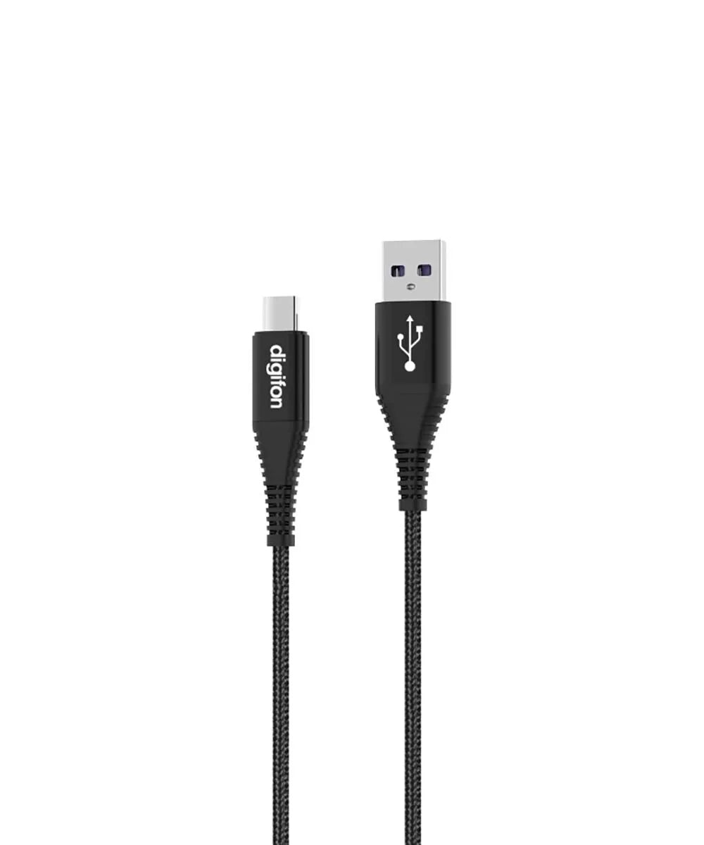 Digifon Cheetah USB-A to USB-C 2m Cable – Black