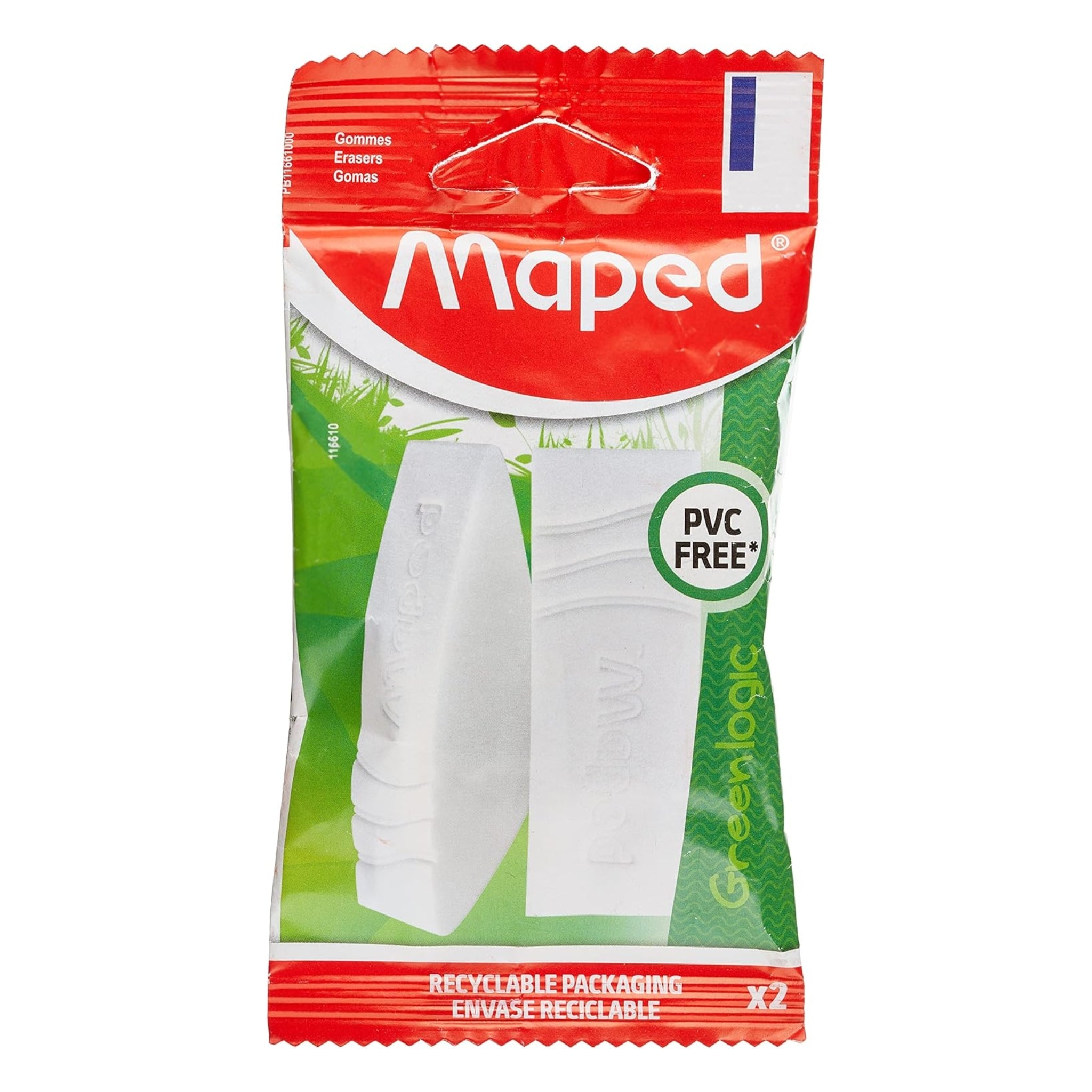 Maped Eraser Green Logic X2 Blister