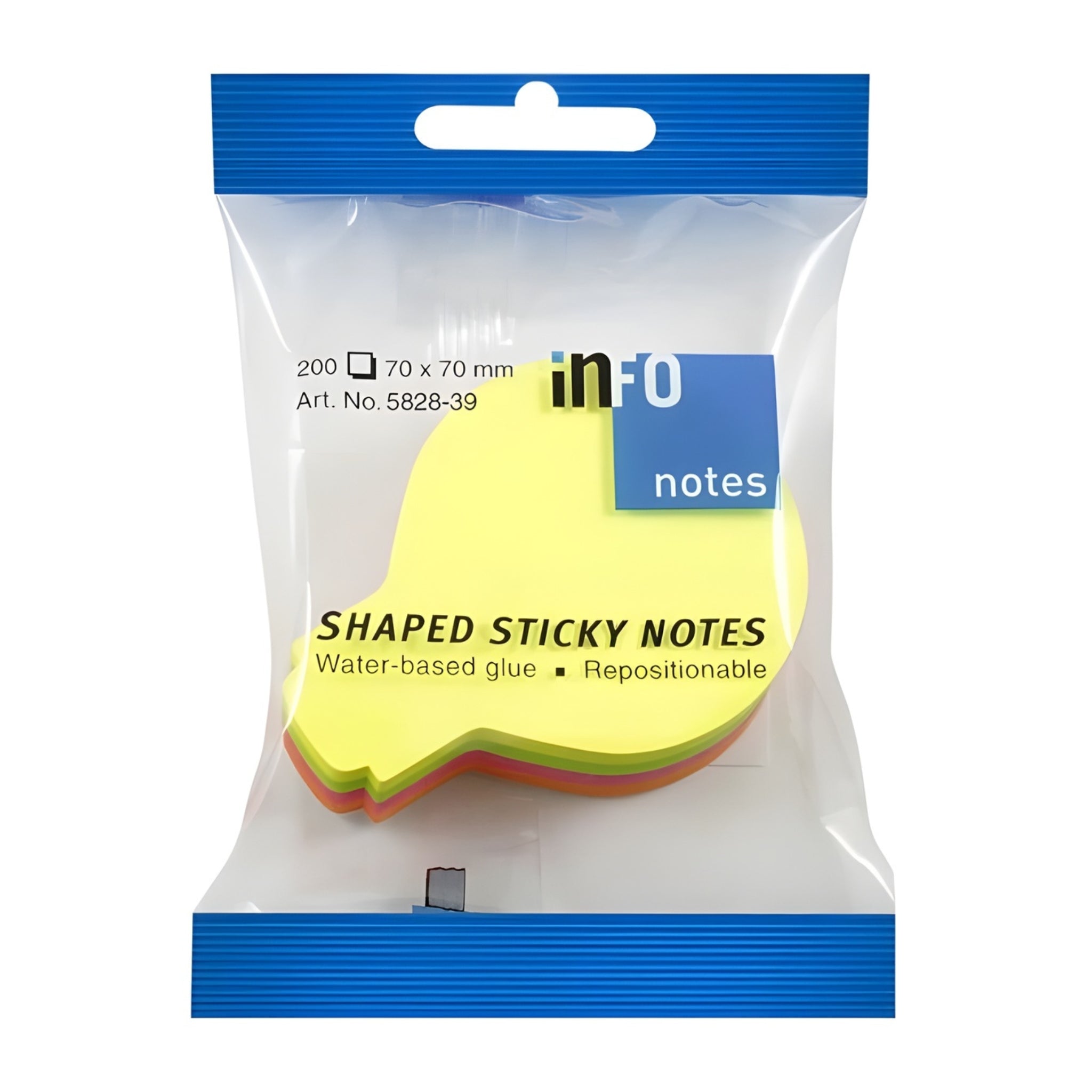 inFO Notes Shaped Cube 70 x 70 mm “Light Bulb”, 200 Sheets – Yellow/Green/Pink/Orange