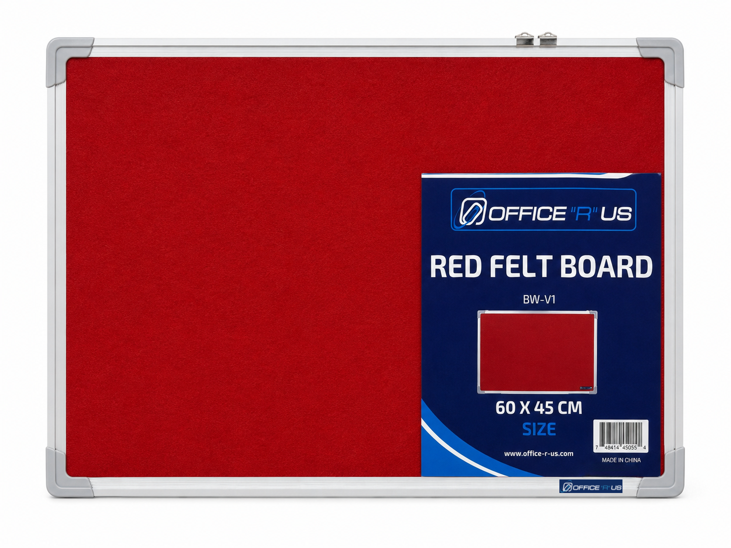 60 x 45cm Felt Notice Board with Aluminium Frame