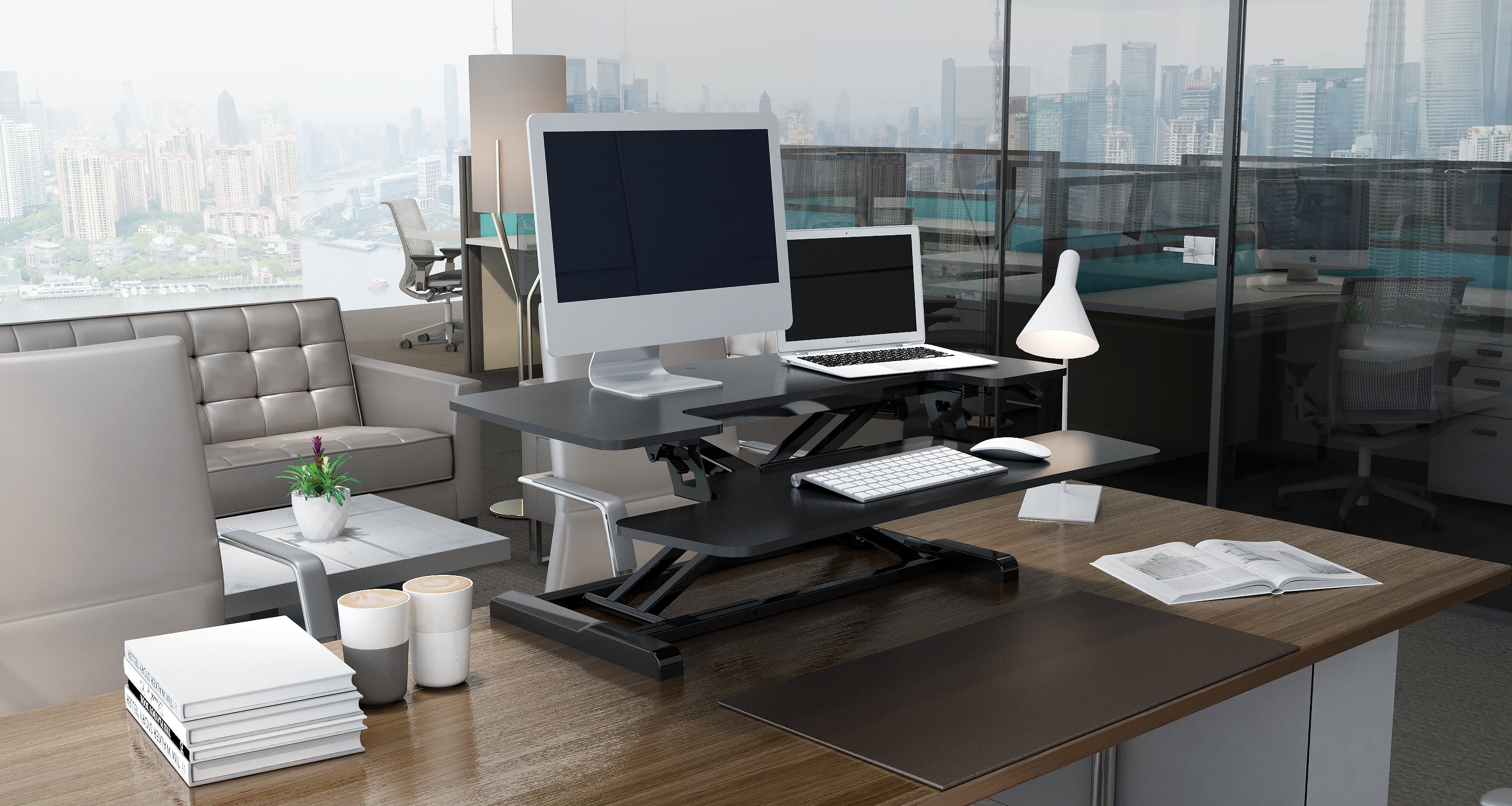 FlexiSpot Sit-and-Stand Desk Converter – Black