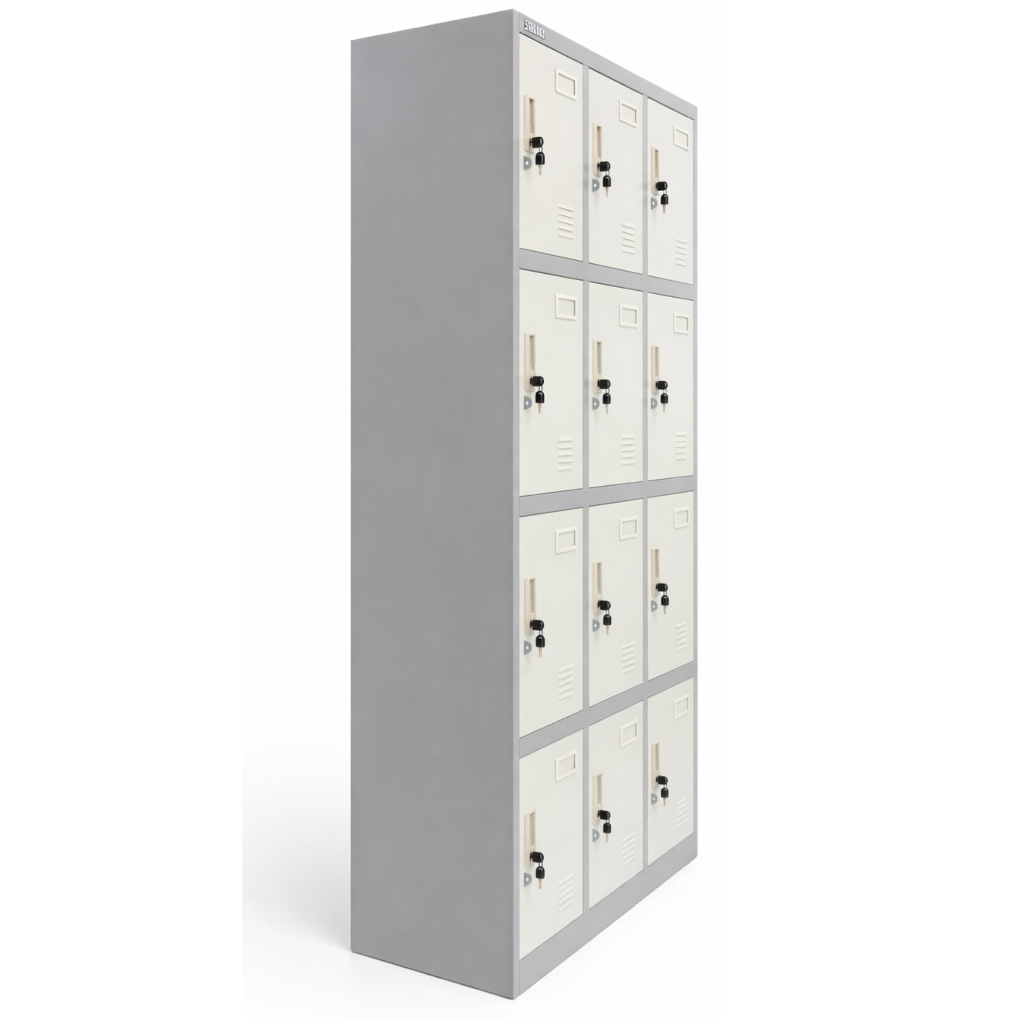 12-Door Lockable Metal Locker Cabinet