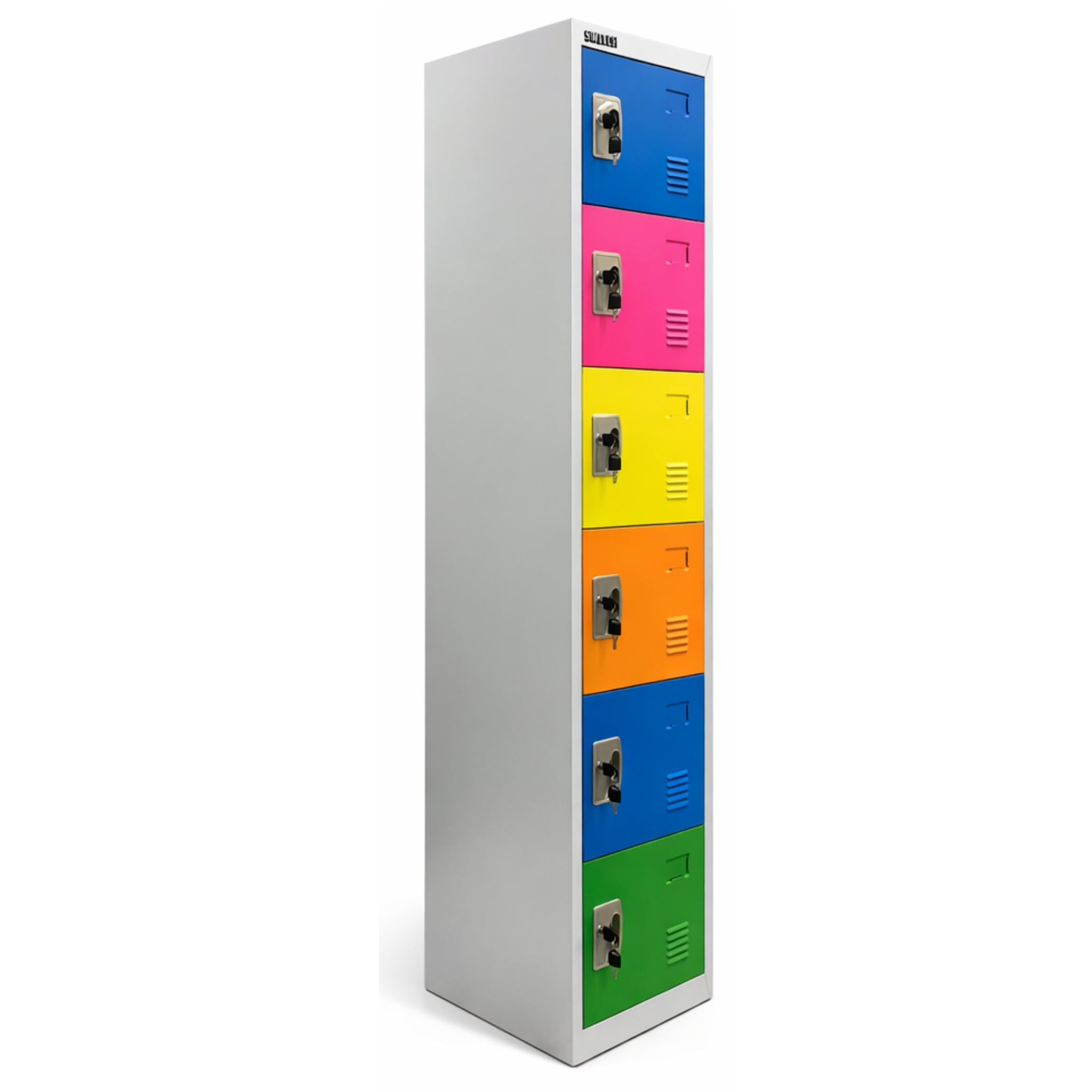 6-Door Lockable Metal Locker Cabinet