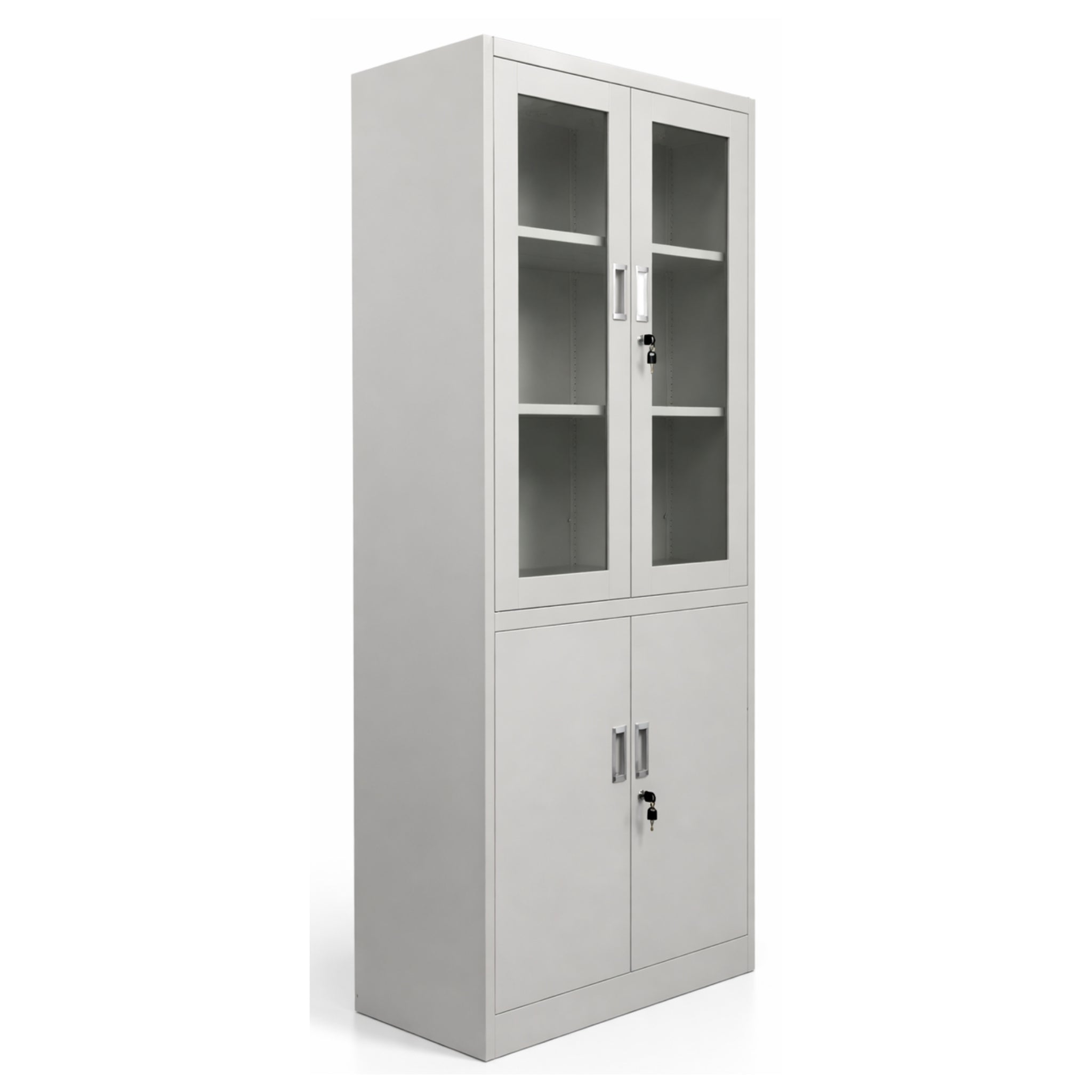 Lockable Glass Display & Metal Storage Cabinet