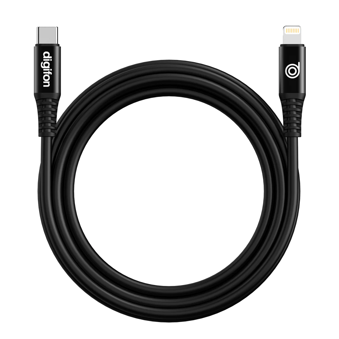 Digifon Cheetah USB-C to Lightning 2m Cable 30W – Black