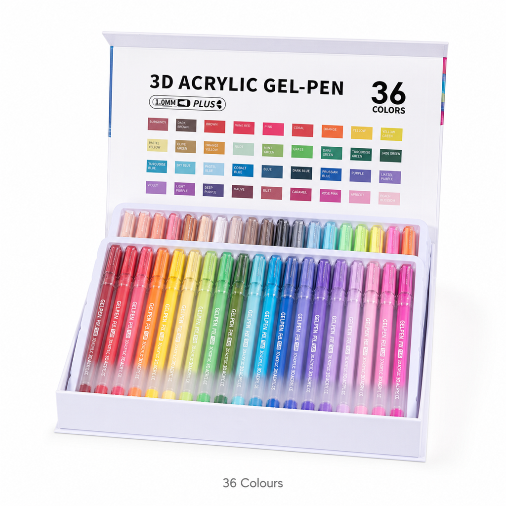 3D Acrylic Gel Pen Gift Box — 36 Colours