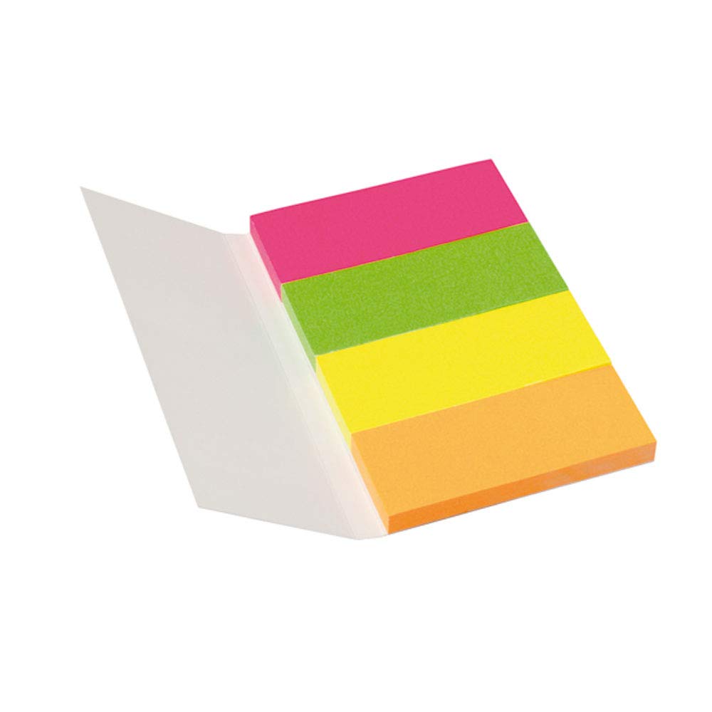inFO Notes Neon Page Markers 20 x 50 mm, 4 Pads (50 Sheets) – Neon Pink/Neon Green/Neon Yellow/Neon Orange