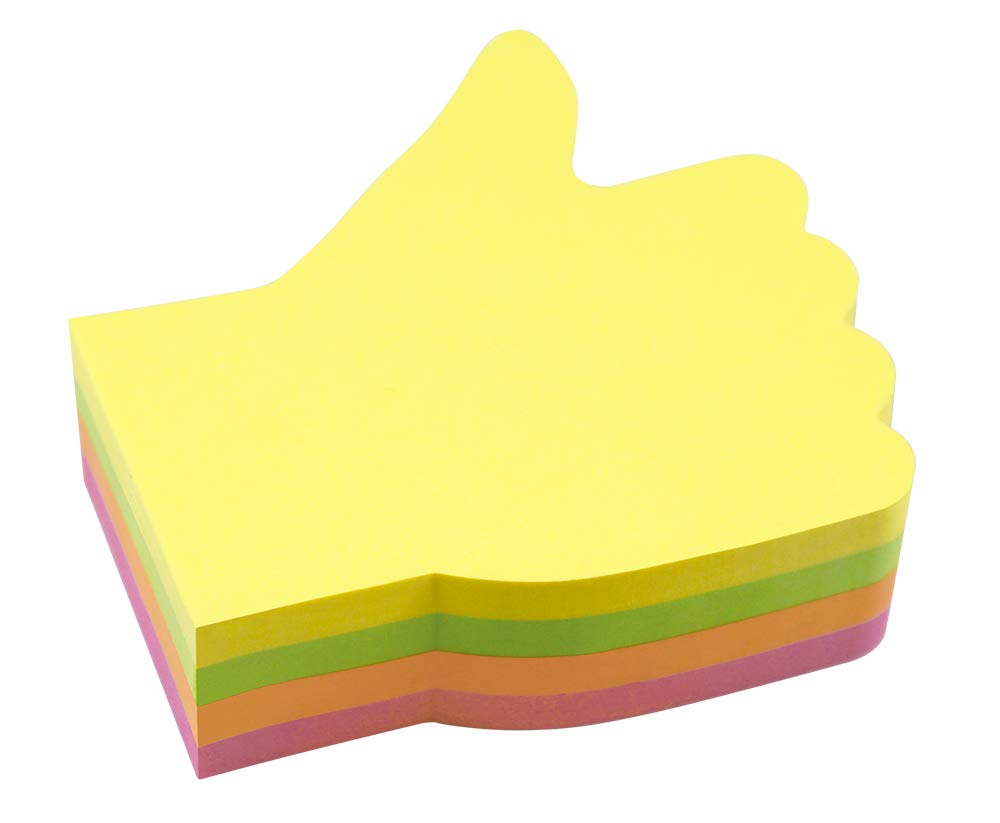 inFO Notes Shaped Cube 70 x 70 mm “Hand”, 200 Sheets – Yellow/Green/Orange/Pink