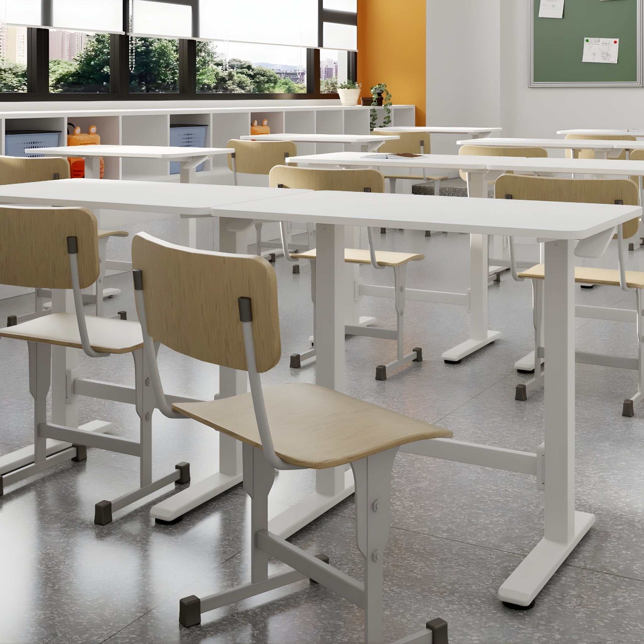 FlexiSpot Gas-Lift Adjustable Table – White PB Board (800 × 500 mm)