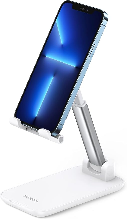 UGREEN Adjustable Foldable Phone Stand for Desk (White / Black)