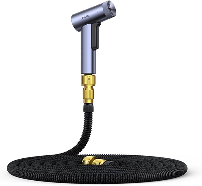 UGREEN High Pressure Car Washing Gun with Hose Reel (15m, Green)