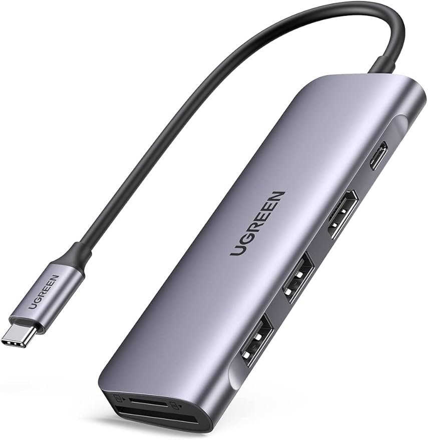 UGREEN USB-C to 2-Port USB 3.0-A Hub + HDMI + TF/SD with PD (Space Gray)
