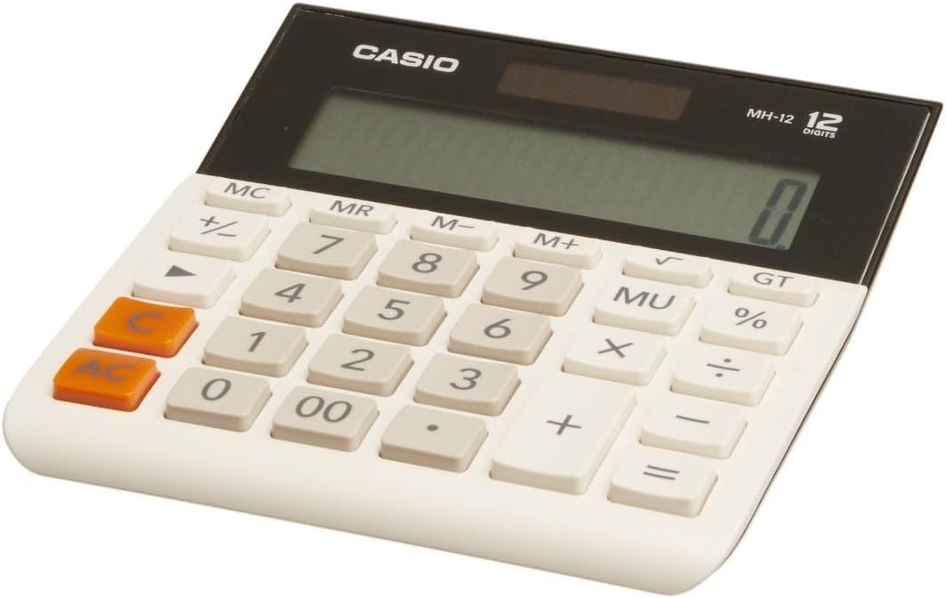 Casio MH-12-WH Desktop Calculator 12-Digit (White)