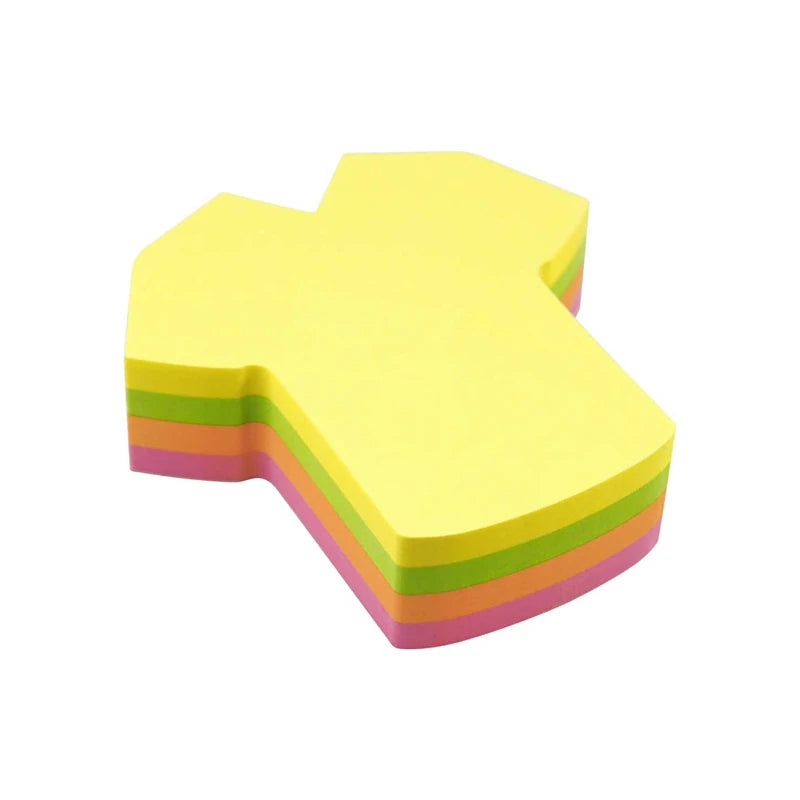 inFO Notes Shaped Cube 70 x 70 mm “Shirt”, 200 Sheets – Yellow/Green/Orange/Pink