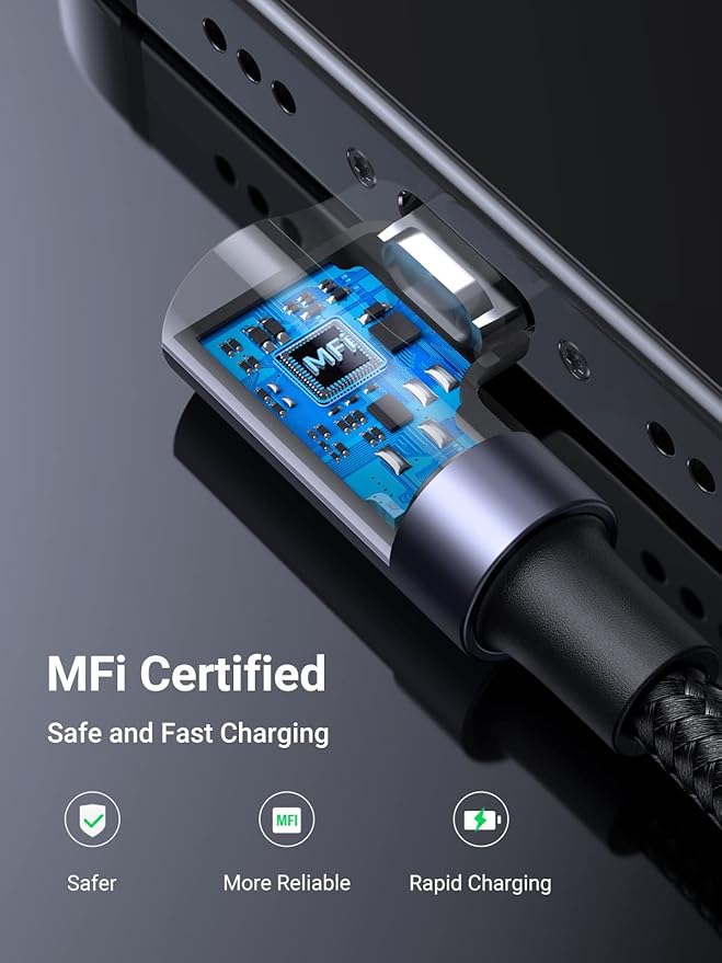 UGREEN USB-A to Lightning Cable (Right Angle, 1m)