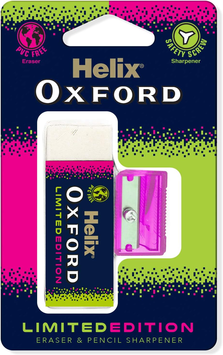 Helix Oxford Clash Eraser & Pencil Sharpener
