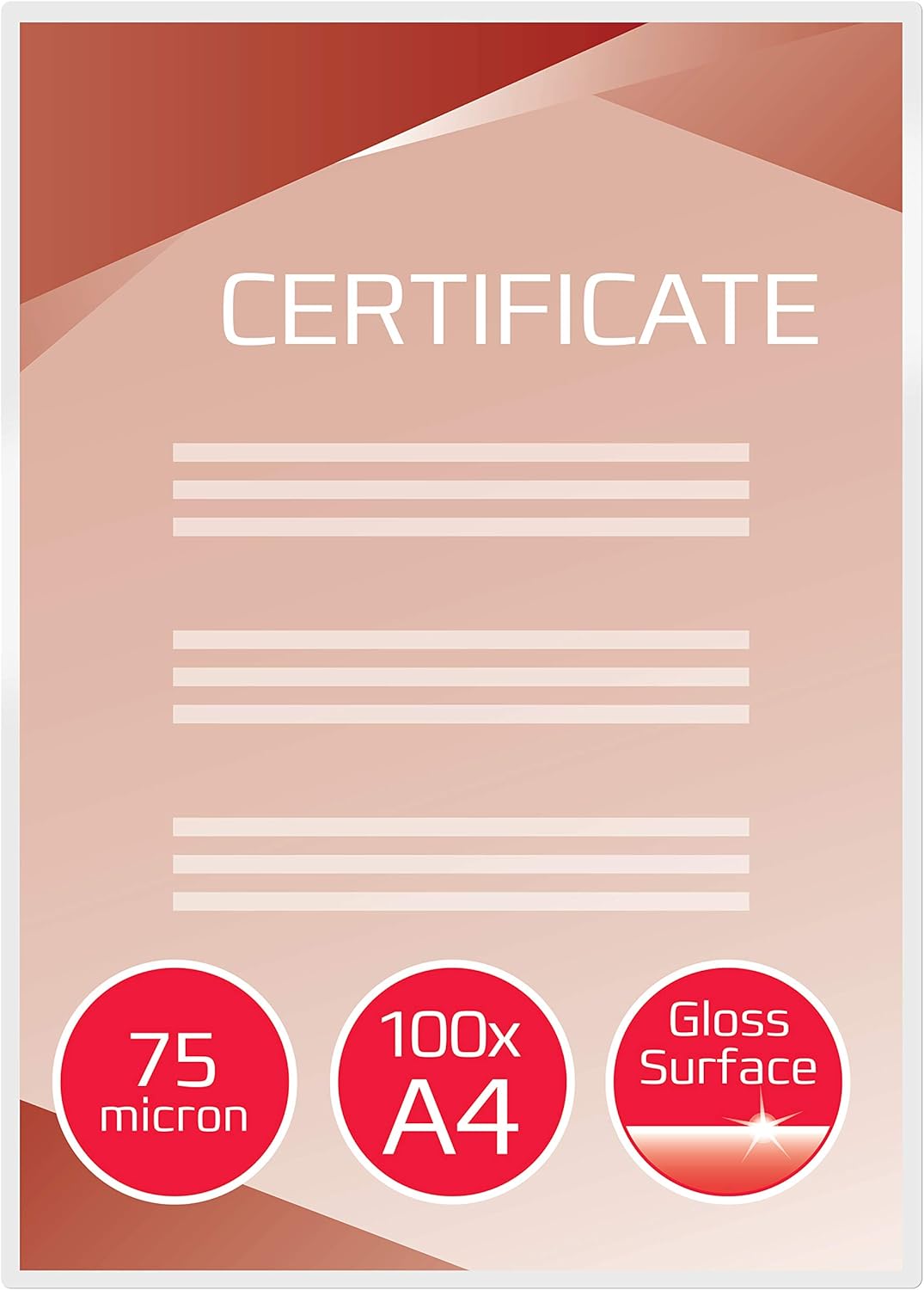 GBC Laminating Pouches A4 75 µm (Pack 100)