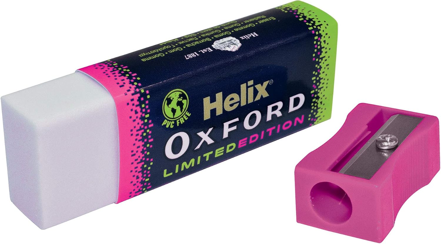 Helix Oxford Clash Eraser & Pencil Sharpener