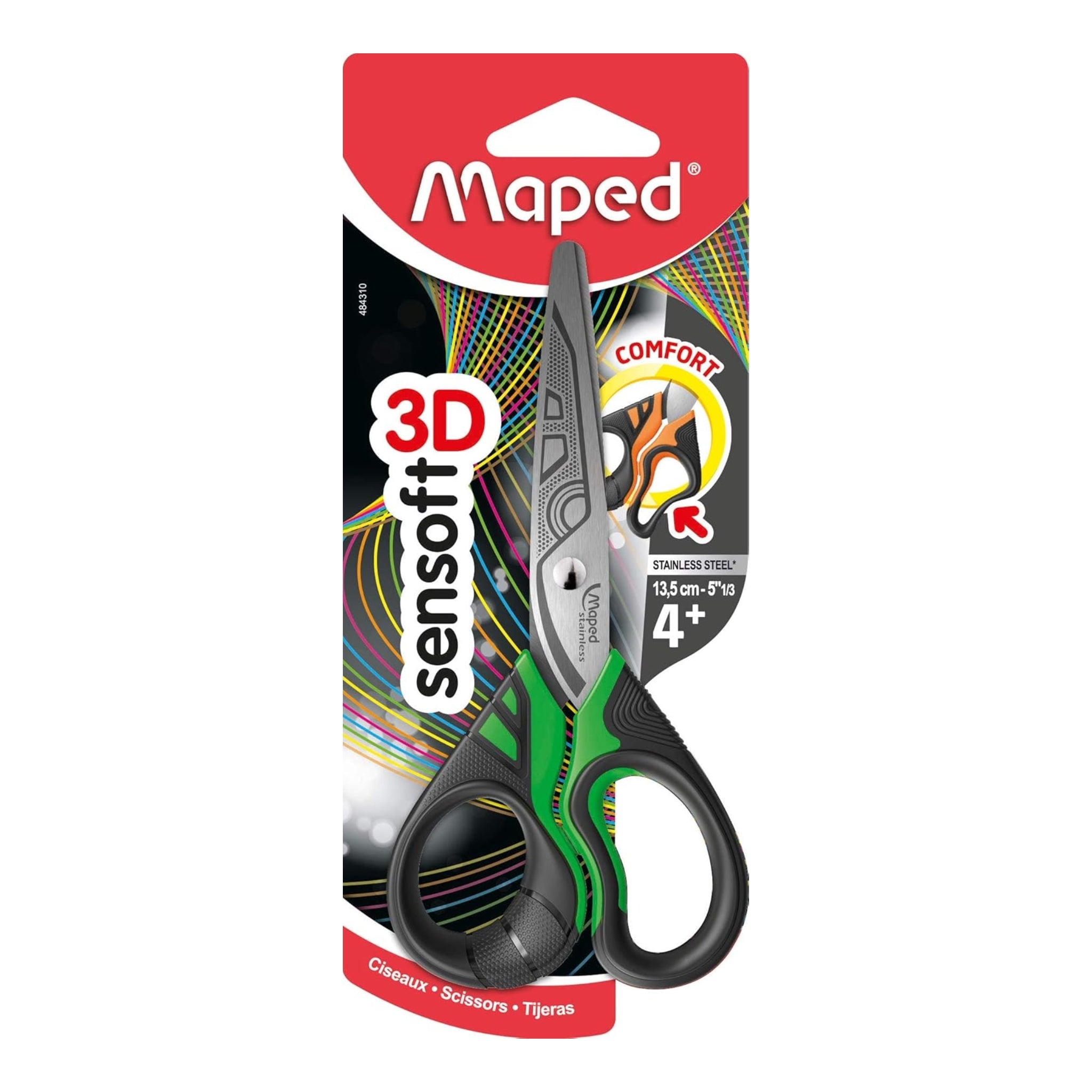 Maped Scissors Sensoft Fluo 13.5Cm Try Me