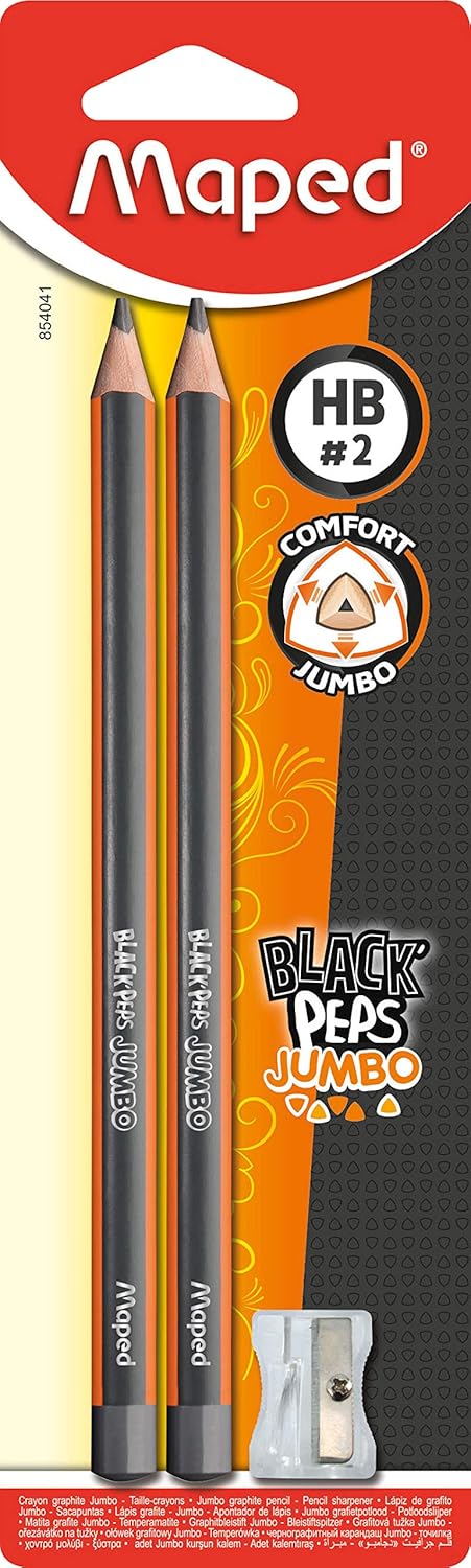 Maped Graphite Pencil Jumbo Hb X2 + Ps Blister