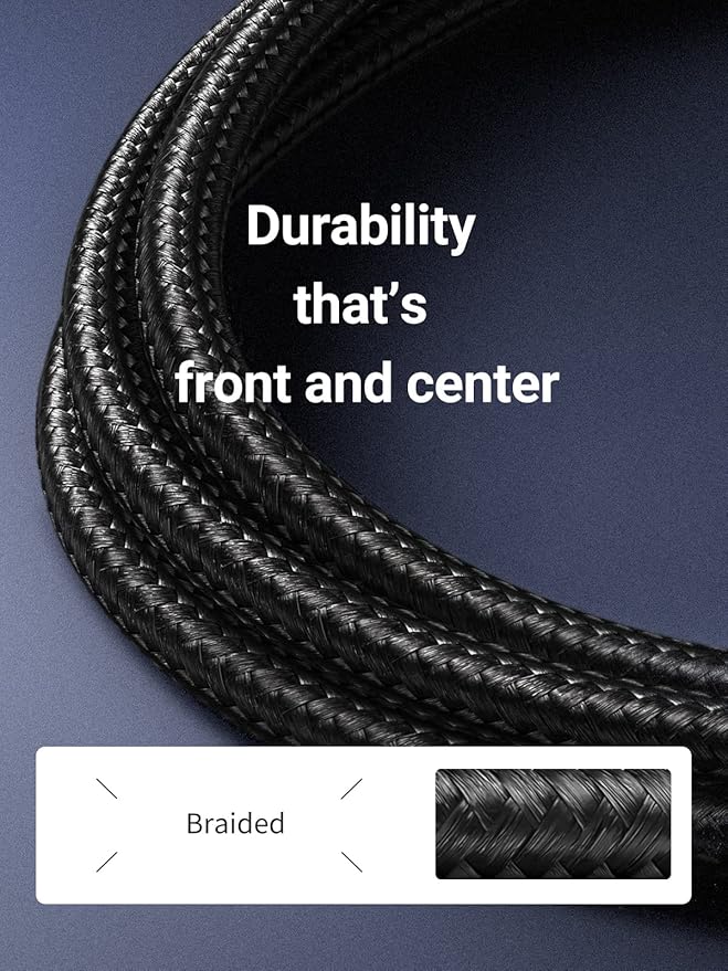 UGREEN Cat7 Ethernet Cable (2m, Braided, Black)