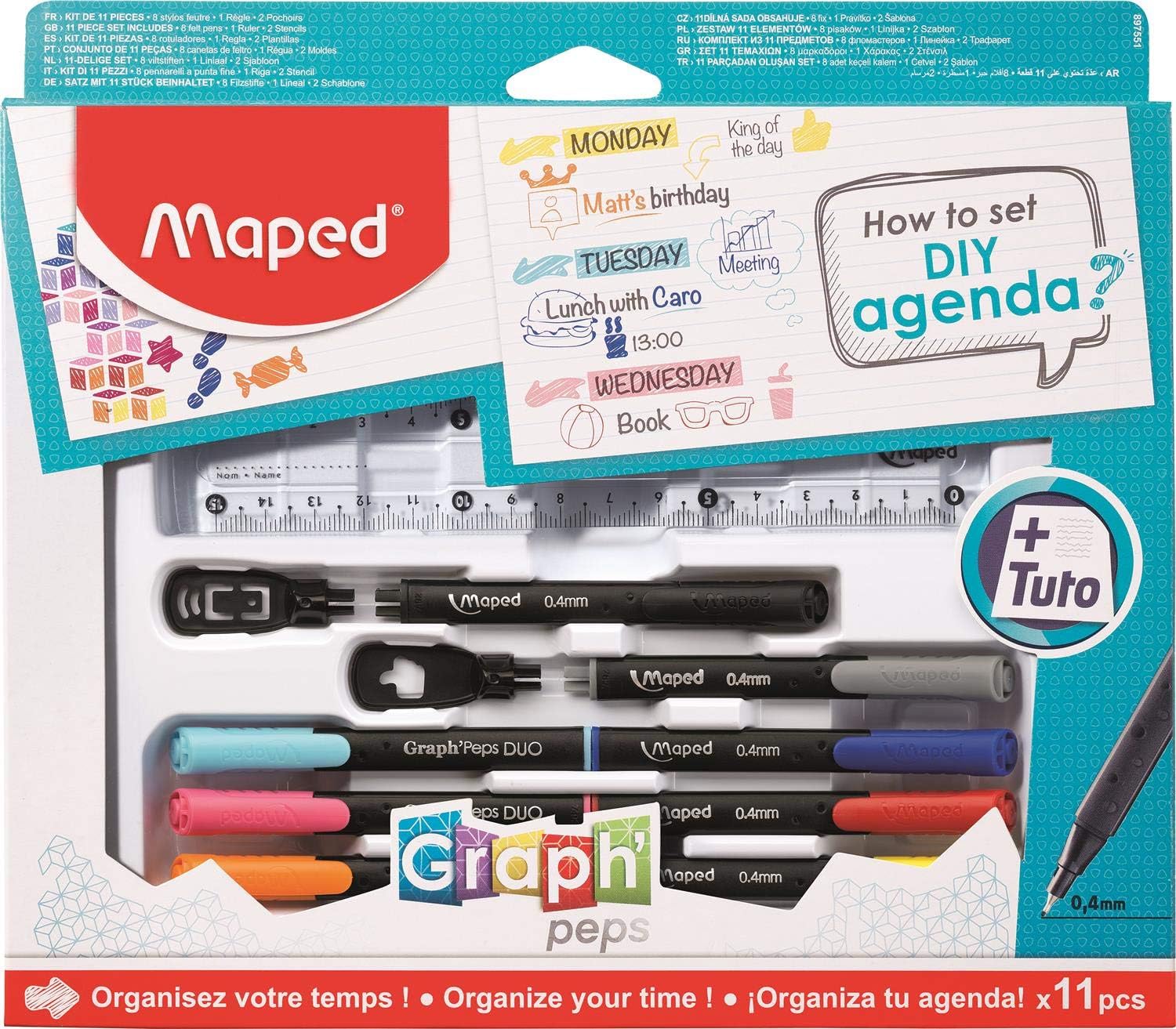 Maped 11Pc Set How To Diy Agenda Box