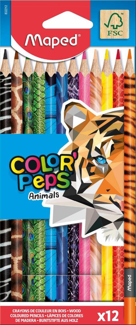 Maped Pencils Color Peps X12 Animal Card Box