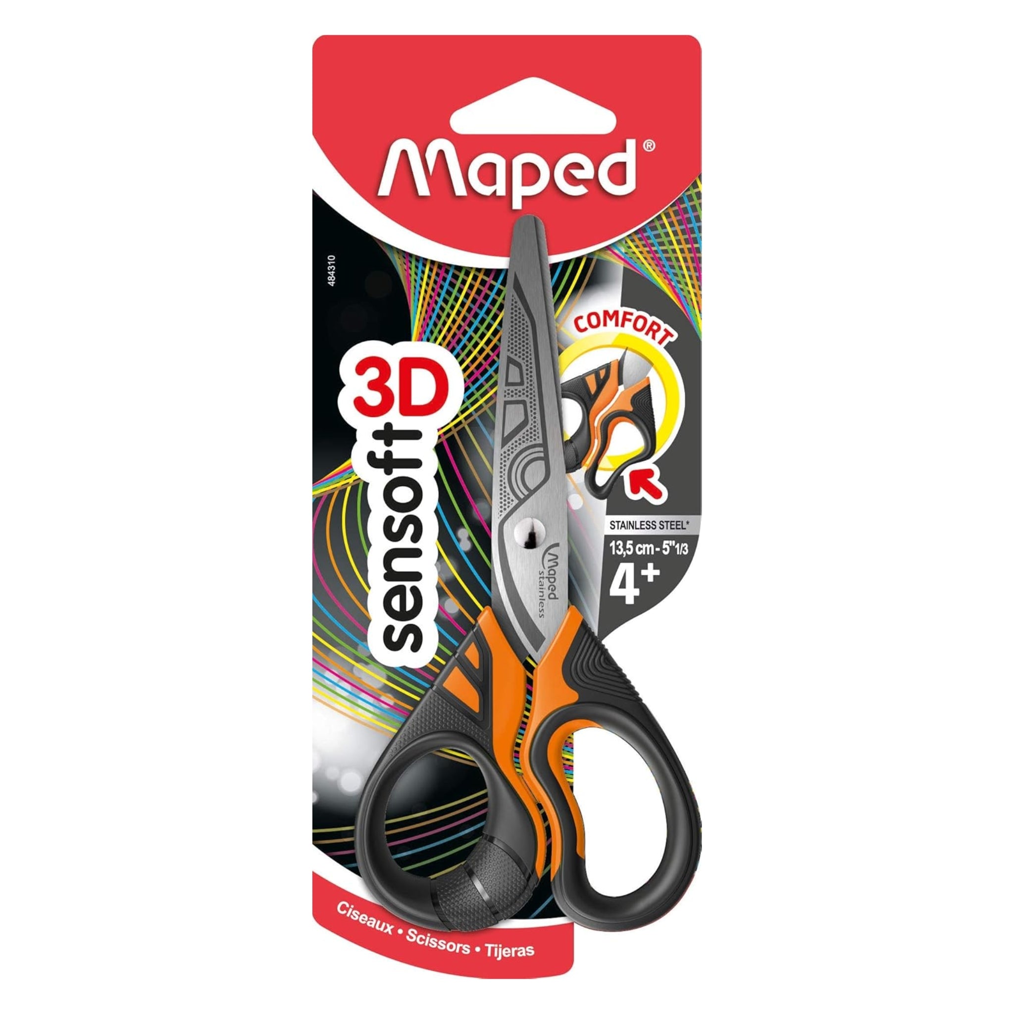 Maped Scissors Sensoft Fluo 13.5Cm Try Me