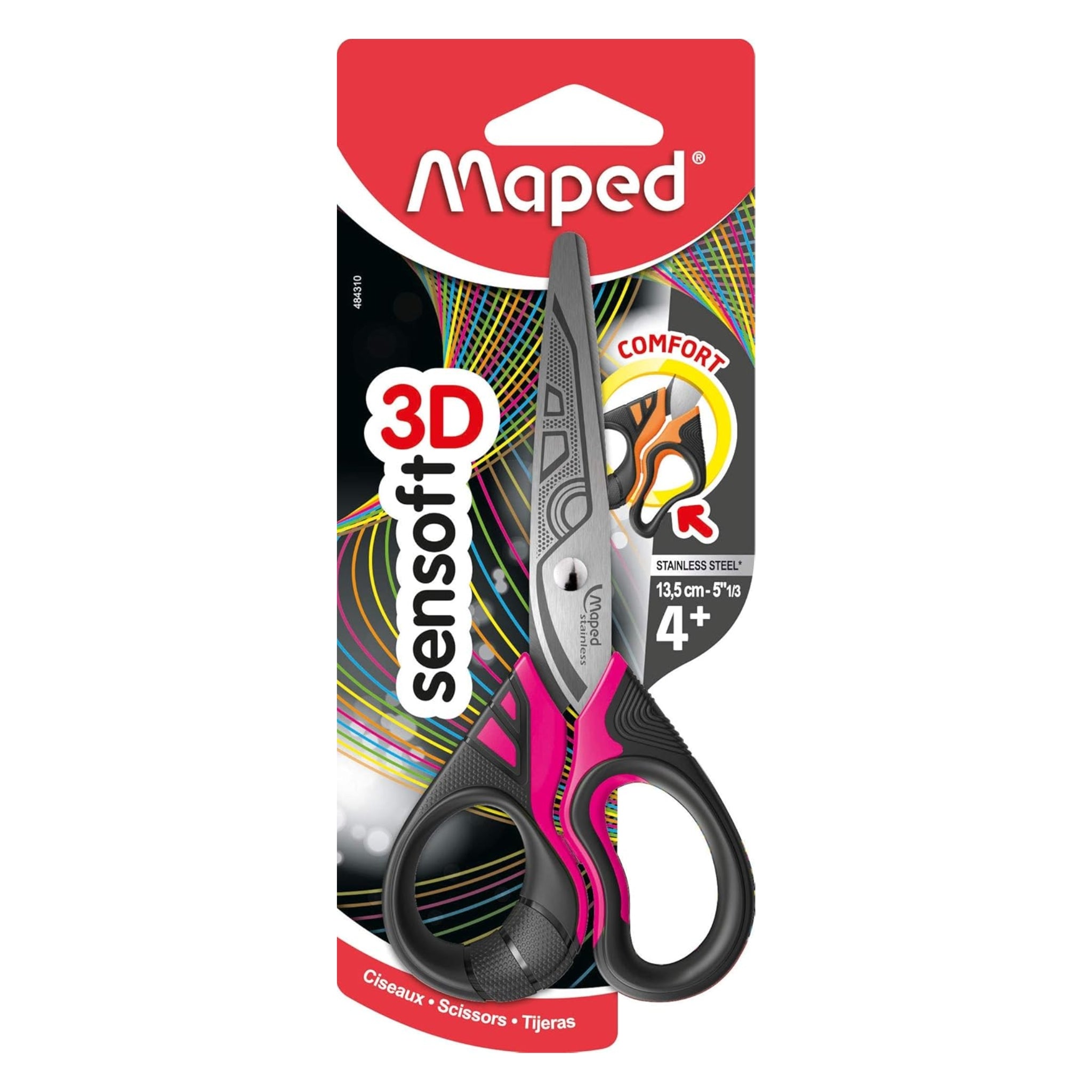 Maped Scissors Sensoft Fluo 13.5Cm Try Me