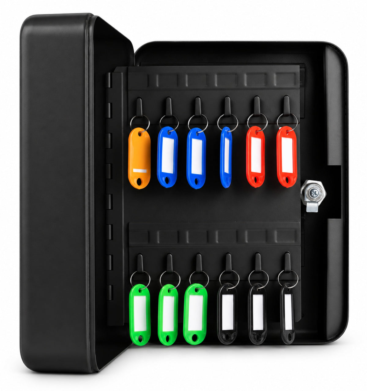 Ashford Safes KB0302K Key Box (48 Keys) - Black with Key Tags - Office R Us