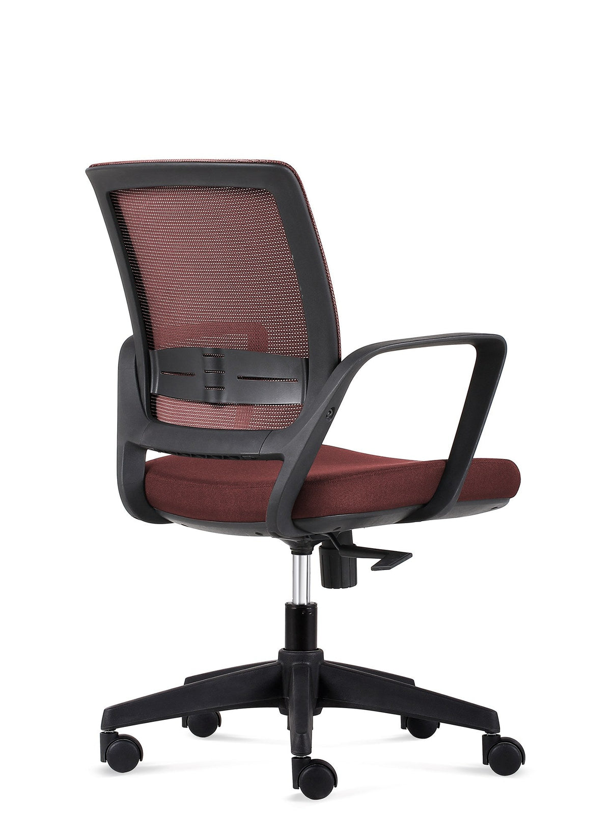 Ease - Task Chair - Burgundy Back Angle - Office R Us