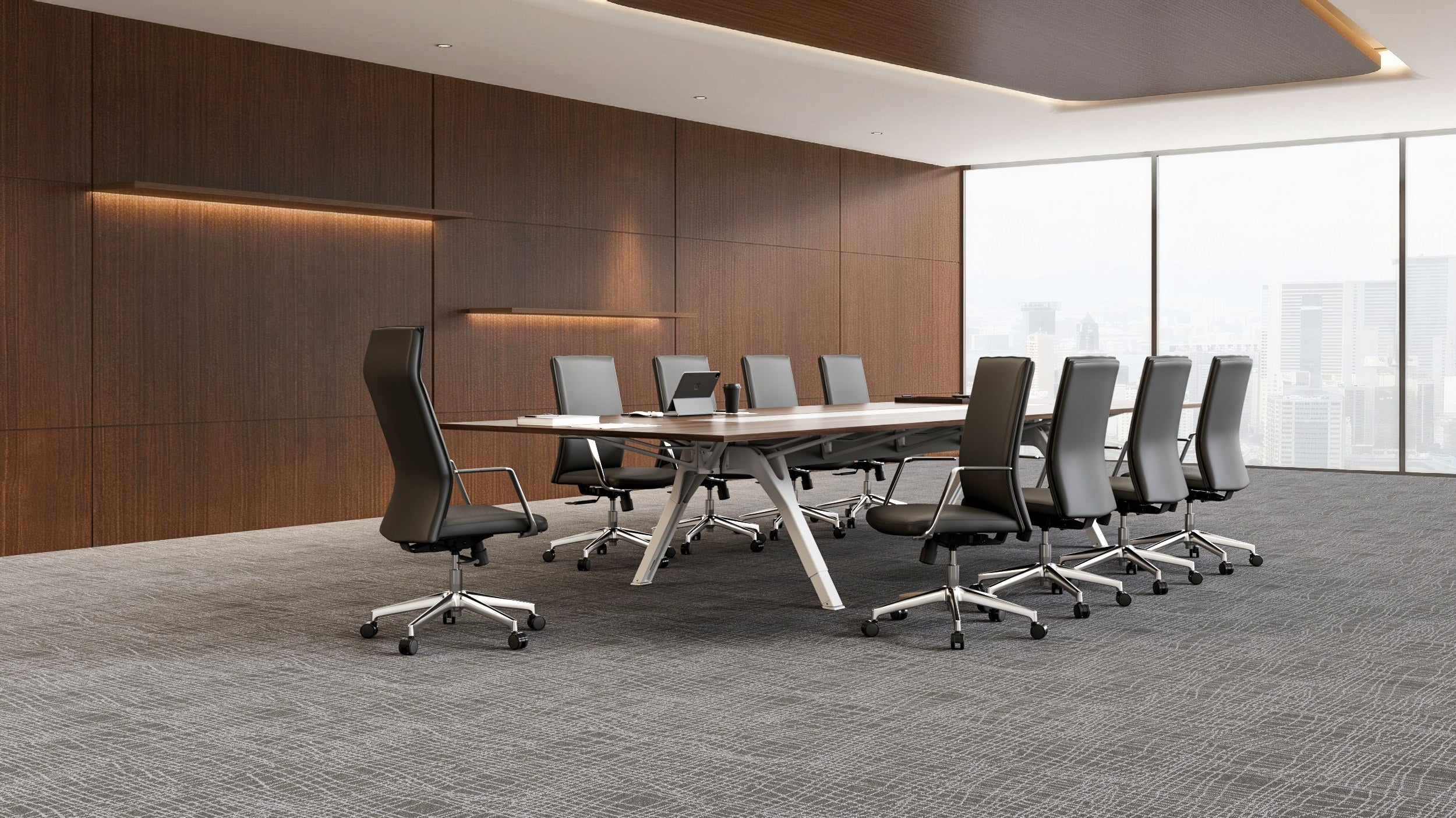 W528 - Executive Leather Chair - Boardroom Scene - Office R Us
