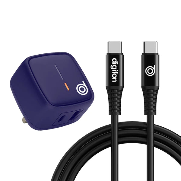 Digifon Cheetah 20W Dual Port UK Charger + Type-C Cable – Cobalt Blue