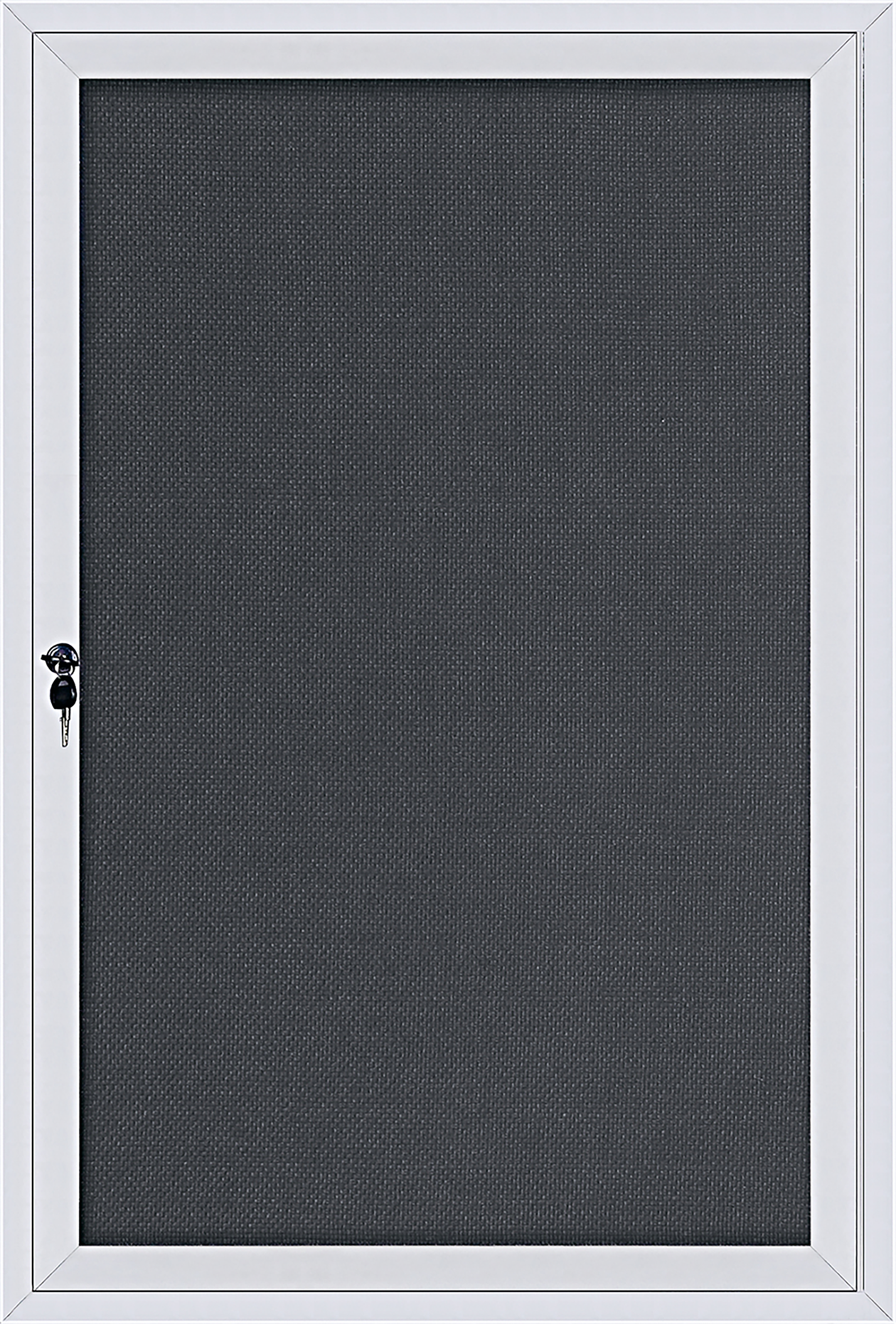 90 x 60 CM Notice Board With Door And Lock Pin Board For Office And School Grey Felt
