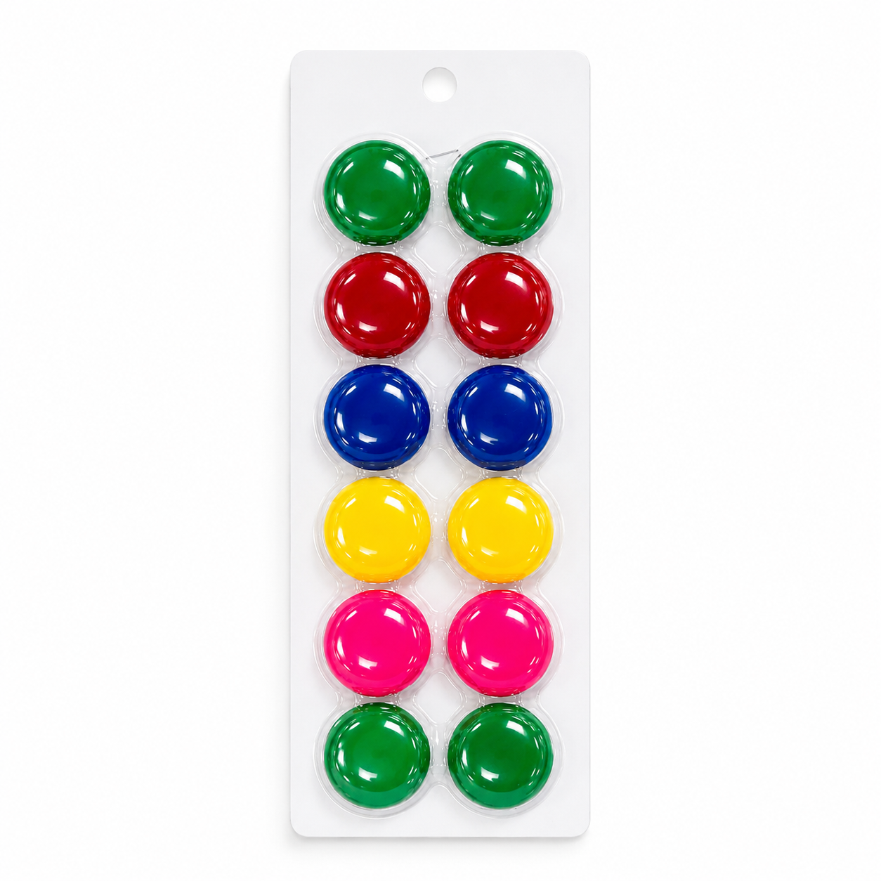 12 Piece Solid Colour Magnets