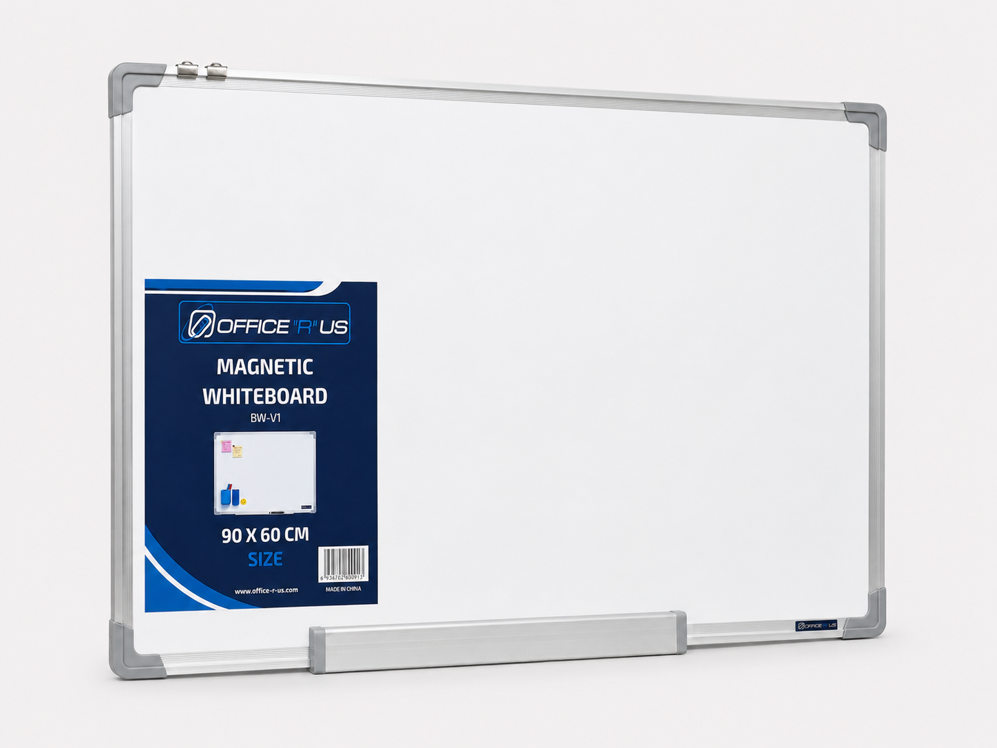 90 x 60cm Magnetic Whiteboard with Aluminium Frame