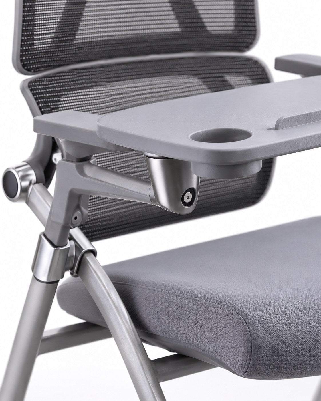 DY-K02 - Folding Training Chair with Writing Pad - Grey Writing Pad Detail - Office R Us
