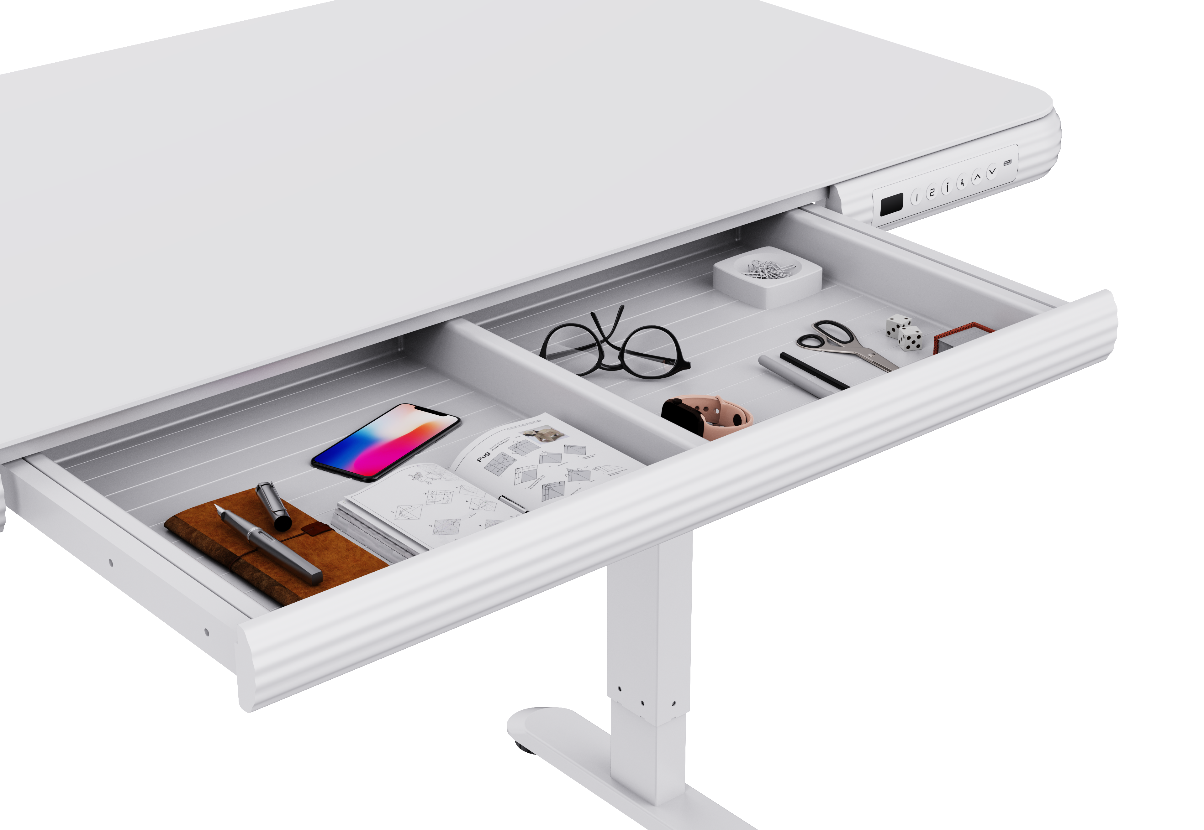 FlexiSpot Standing Desk – Glass Top (UK Plug)