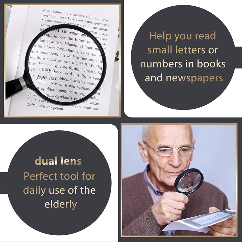 Metal Handheld Glass Magnifier 100 mm – 3x